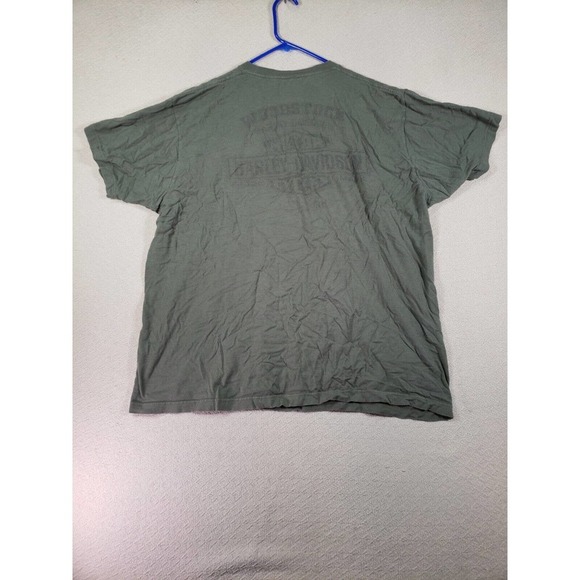 Harley Davidson Shirt Mens XL Gray Regular Fit Graphics Short Sleeve Pullover - Picture 7 of 10